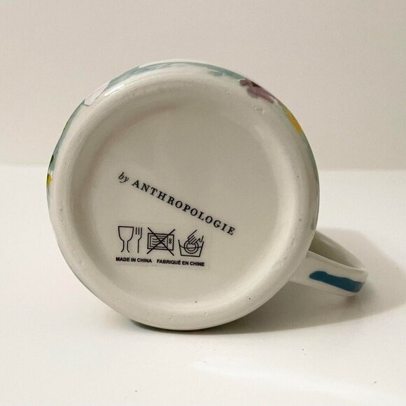 Anthropologie Floral Mug Monogram Letter D Cup - Picture 10 of 12
